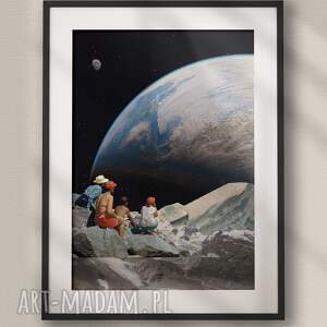 plakat sobotni spokój - kolaż fine art a3