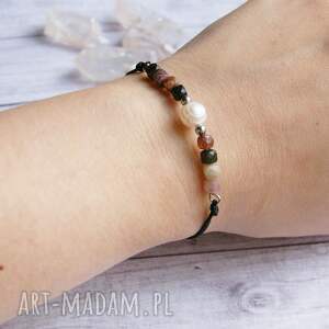 handmade amulet - turmalin & perła