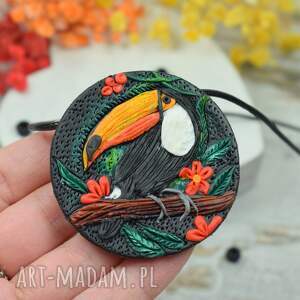 handmade wisiorki duży, kolorowy wisiorek tukan