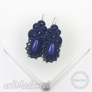 kolczyki soutache lace sapphire - Kavrila biżuteria