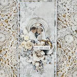 Prezent ślubna, ręcznie robiona kartka