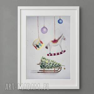 akwarela A4 kartka świąteczna, święto, boże