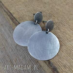 kolczyki - blaszki ii, srebro oksydowane, 925