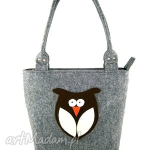 handmade na ramię gray and owl