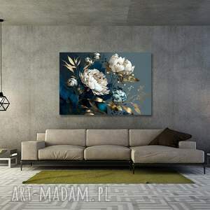 Duży obraz na płótnie Piwonie Kwiaty 52 glamour 120x80 - gotowy do zawieszenia
