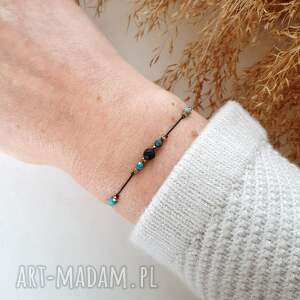 bransoletka z onyksem i turkusem, biżuteria bransoletki, kamień podróżników