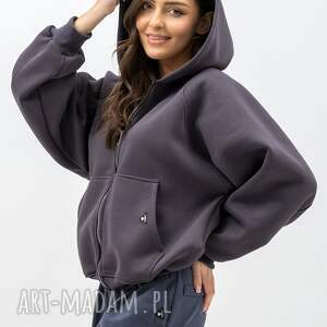 bluza z kapturem na zamek ciepła - ikbal grafit