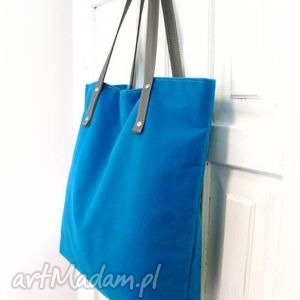 classic shopper bag, turkusowa