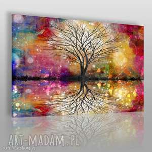 obraz na płótnie - drzewo kolorowy - 120x80 cm - VAKU DSGN obrazy