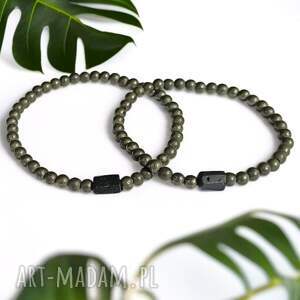 KOMPLET dla PARY: piryt uteria, bransoletki par