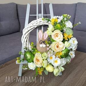 wianek wielkanocny z zajączkiem na wielkanoc drzwi, wielkanocne