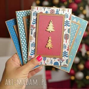 kartki świąteczne 4szt - ręcznie robione, oryginalne kartka