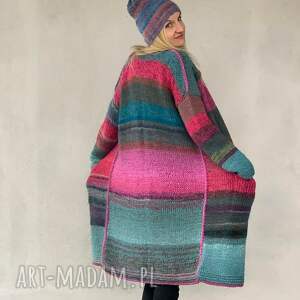 ubrania multikolorowy kardigan, sweter, wełniany, kolorowy