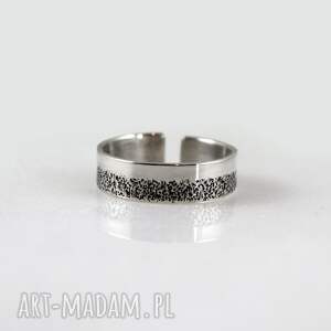 niebo i ziemia - srebrna obrączka (2101 - 02), srebrny pierścionek, regulowany