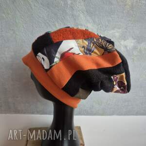Czapka damska Smerfetka patchworkowa, na podszewce dobra na codzienne