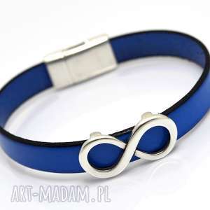 handmade bransoletka skóra magnetoos infinity blue