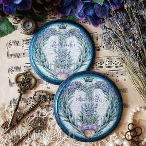 Lawendowe podkładki decoupage, vintage, lawenda