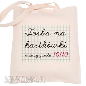 handmade torba eko na zakupy dla nauczyciela torba na kartówki - dzień