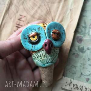 Korek do wina sowa, ceramika, ptak