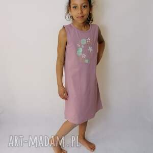 handmade letnia sukienka dla dziewczynki pudrowy róż