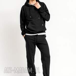 komplet dresowy męski ryan czarny bluza z kapturem, spodnie dresowe czarne
