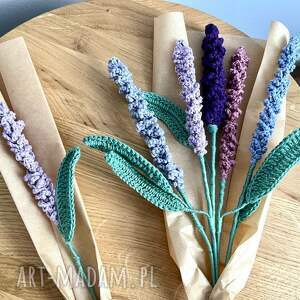 Prezent Szydełkowa gałązka lawendy (30 cm) rękodzieło, rustykalna