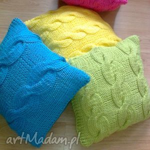 handmade poduszki kolorowe warkocze