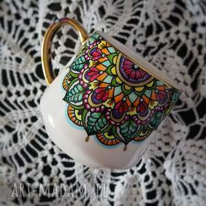 ręcznie malowany kubek mandala świat jest lepszy z tobą, prezent dla nastolatki