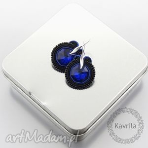 kolczyki soutache little dark sapphire - Kavrila biżuteria
