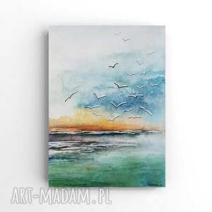 formatu 24/18 cm morze, akwarela