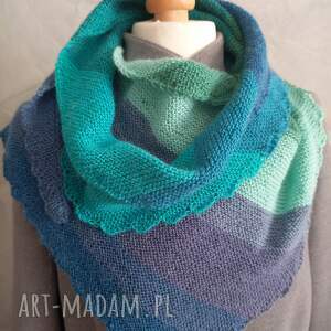 Prezent Szalik ręcznie robiony na drutach oraz opaska na głowę