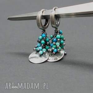 Turkusy - kolczyki 018, wiszące, biżuteria autorska