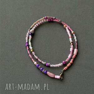 handmade naszyjniki boho minimalistycznie na różowo naszyjnik handmade pink seed beads