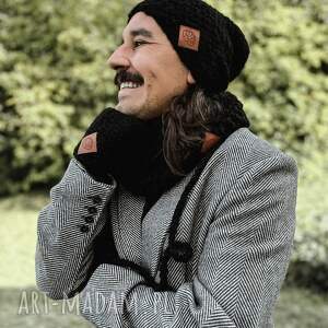 Explorer “Czarny”, męska czapka merino