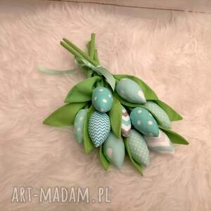 tulipany - bukiet bawełnianych tulipanów 10 szt, dekoracje prezent, święta