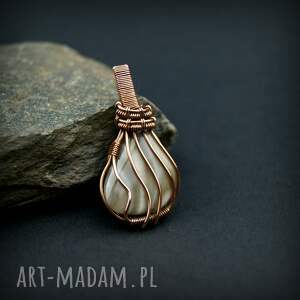 Prezent Krzemień pasiasty wisiorek wire wrapping