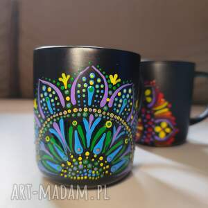 ręcznie malowany kubek 400ml, mandala, dekoracja