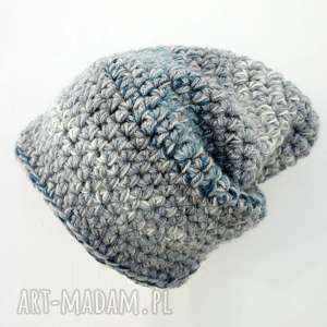 czapka handmade no 024 / beanie szydło na szydełku, ciepła prezent