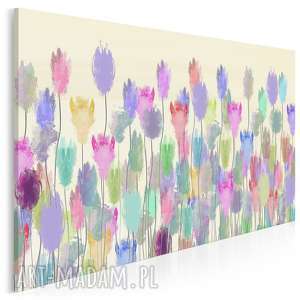 obraz na płótnie - kwiaty łąka kolory - 120x80 cm (71301)