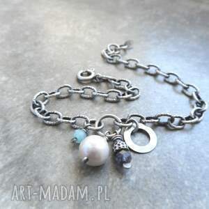 bransoletka z perłą srebro, prezent dla kobiety