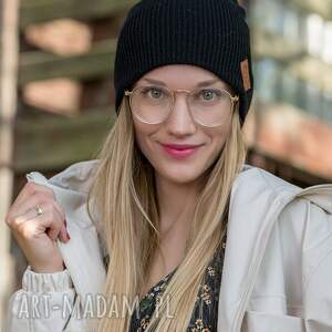 wywijana dwustronna logo z ekoskórki czarna blacky - Dodatki czapki