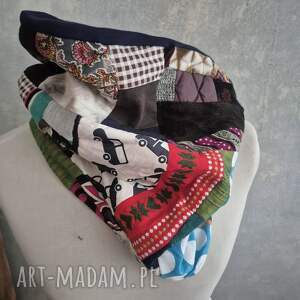 komin miękki patchworkowy kolorowy uniwersalny damski: dostaję
