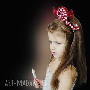 pomysł na prezent na święta Czerwono biała opaska na głowę