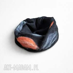 super prezent na dzień mamy czarny filcowany wełniany miły i ciepły komin