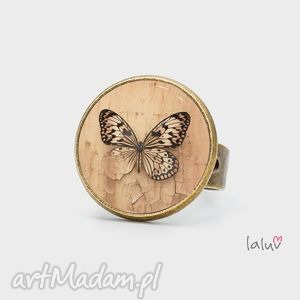 pierścionek butterfly motyl grafika, prezent, owad, piękny