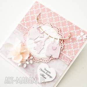 scrapbooking kartki pamiątka chrztu - ubranka, chrzest, święty, życzenia