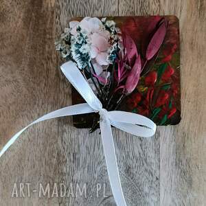 Magnes ogrodnika z suszonymi kwiatami handmade