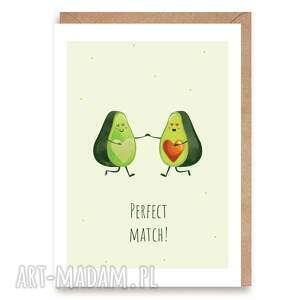 kartka walentynkowa z awokado - romantyczny karnet miłosny napisem perfect