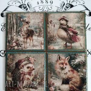Podkładki decoupage Baśniowa Kraina - komplet 4 szt.