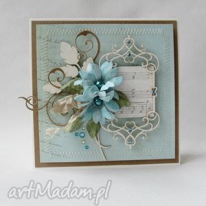 handmade scrapbooking kartki turkus i krem